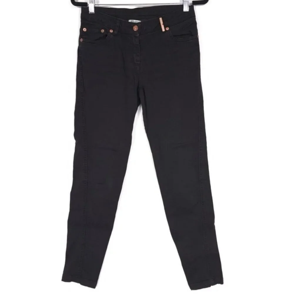 KENZO PARIS JUNGLE Women's Black Jeans Size 38 Zip Hem US‎ 6-7